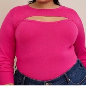 Torrid sweater with flirty peep hole.